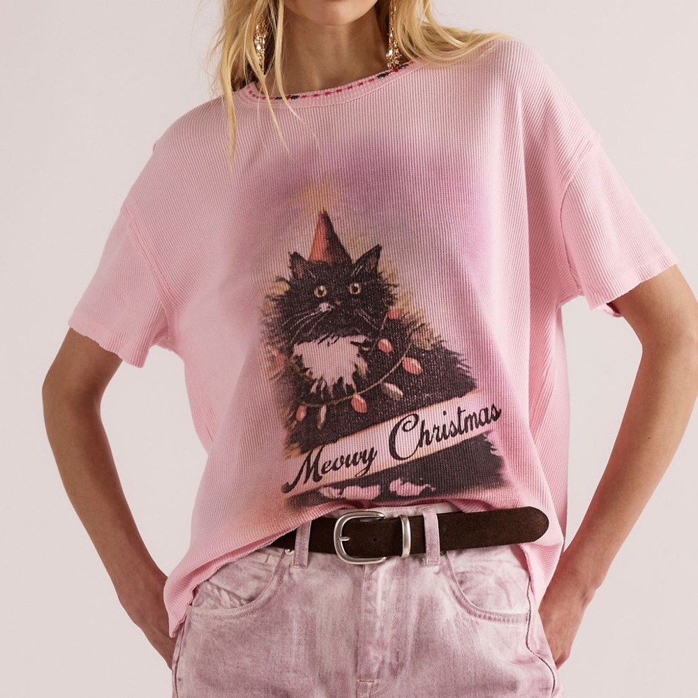 Free People Merry Meowy Tee